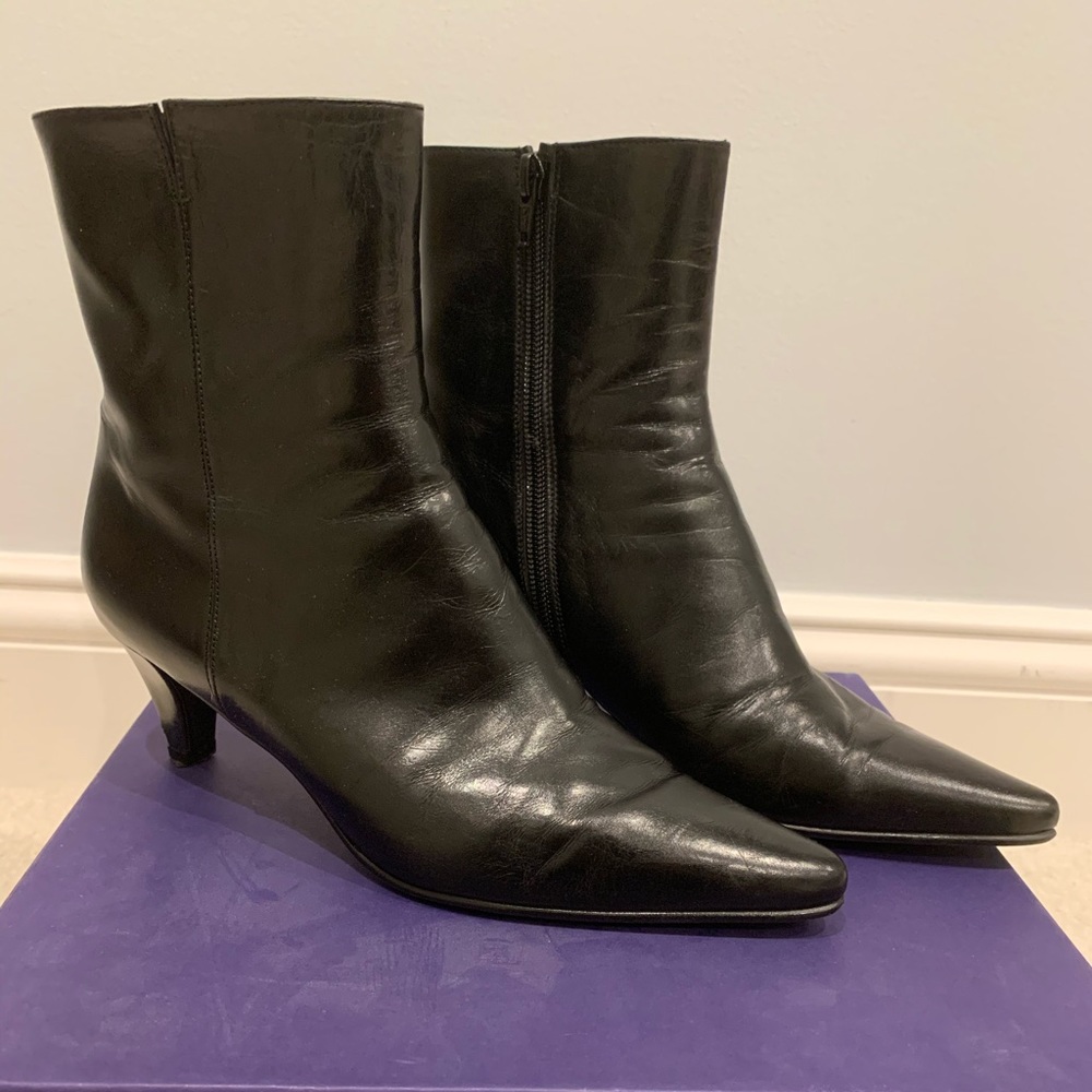 Black butter leather boots